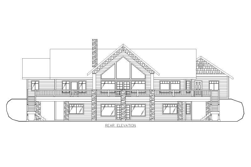 Home Plan - Exterior - Rear Elevation for Craftsman House Plan #117-1040 - 5 bed, 3 bath