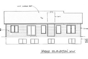 Exterior - Rear Elevation for Ranch House Plan #58-161 - 2 bed, 2 bath