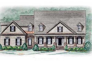 Southern Exterior - Front Elevation Plan #54-114