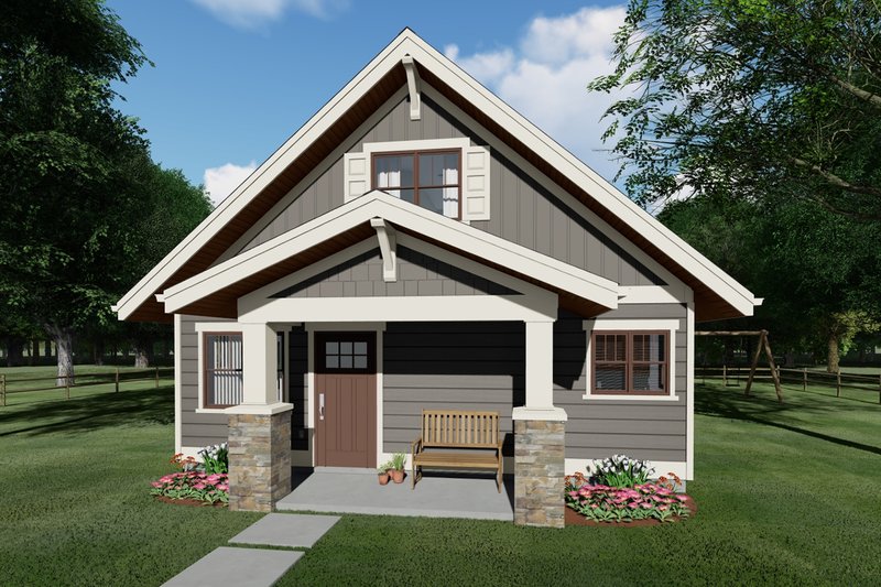 Dream House Plan - Bungalow Exterior - Front Elevation Plan #126-208