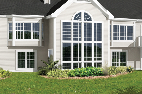Exterior - Rear Elevation for Mediterranean House Plan #57-279 - 3 bed, 2.5 bath