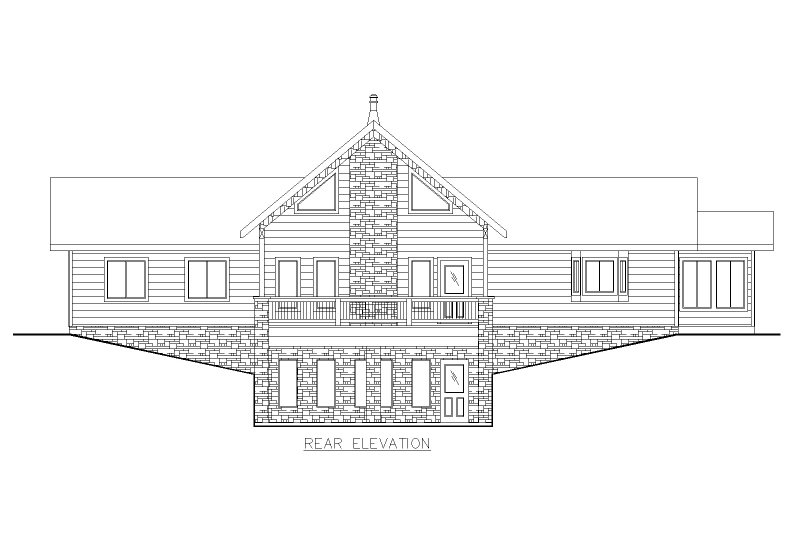 Dream House Plan - Exterior - Rear Elevation for Craftsman House Plan #117-1037 - 2 bed, 2 bath