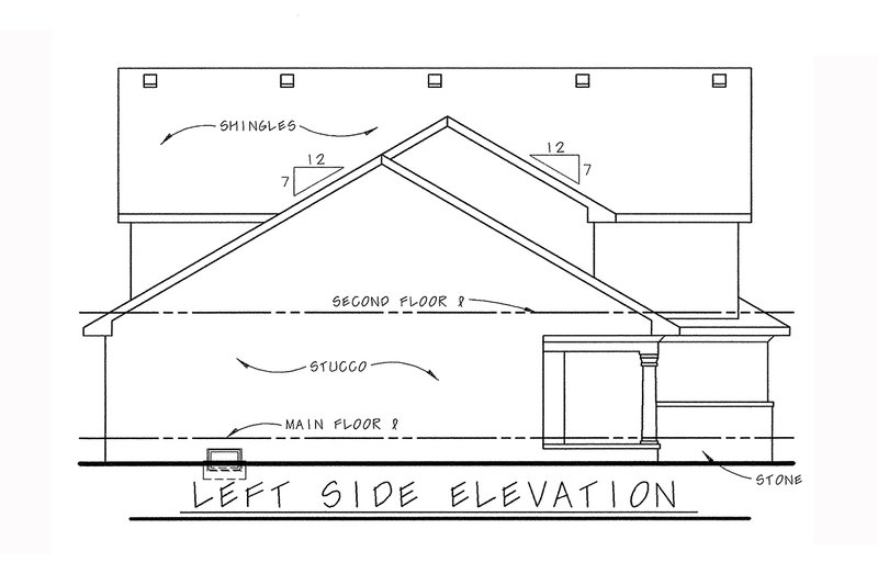 House Blueprint - Exterior - Other Elevation 1 for European House Plan #20-1657 - 3 bed, 3 bath