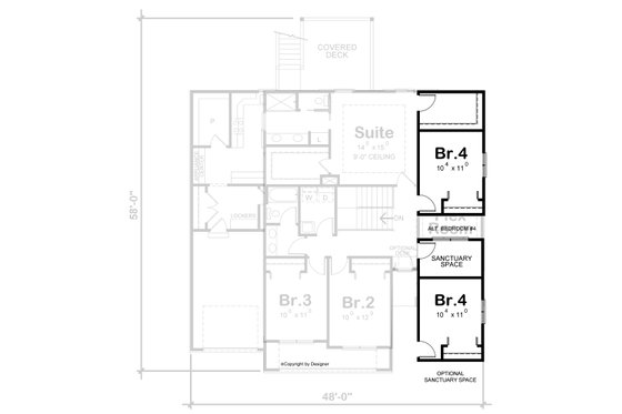 Floor Plan - Other Floor 1 for Farmhouse House Plan #20-2480 - 4 bed, 3.5 bath