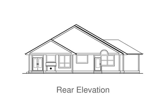 Exterior - Rear Elevation for Craftsman House Plan #53-558 - 3 bed, 2.5 bath
