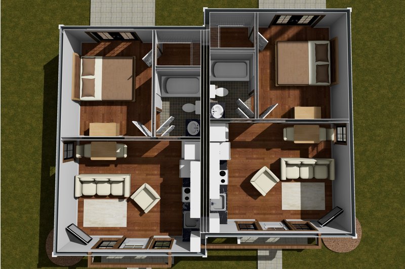 Dream House Plan - Floor Plan - Main Floor 1 for Cottage House Plan #513-2272 - 1 bed, 1 bath