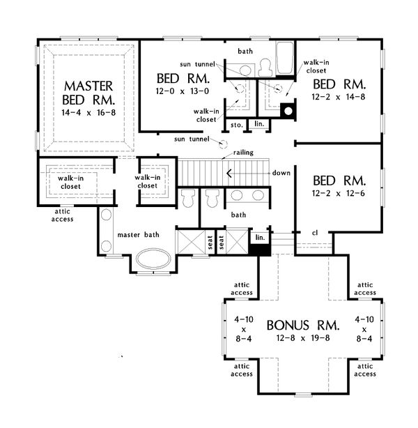 Country Floor Plan - Upper Floor Plan #929-1034