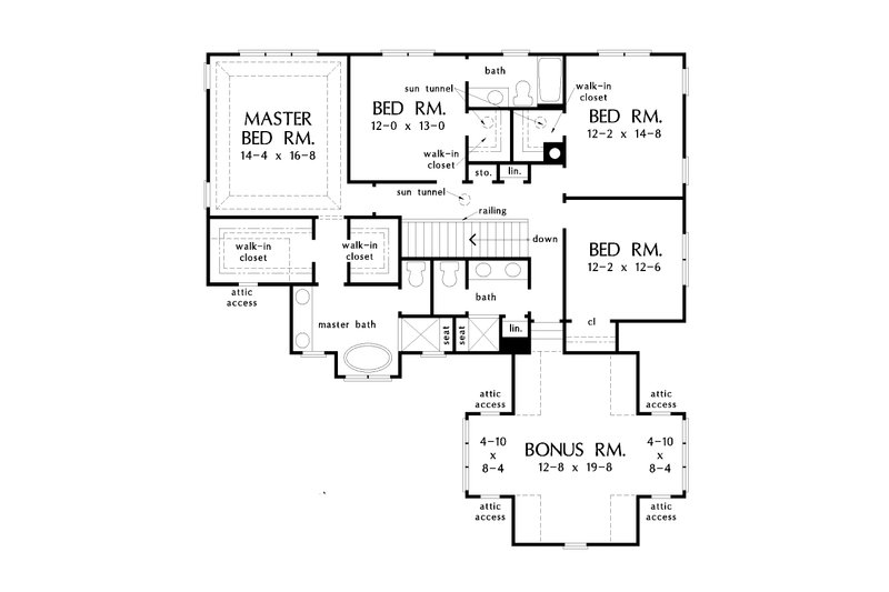 House Design - Floor Plan - Upper Floor for Country House Plan #929-1034 - 5 bed, 4.5 bath