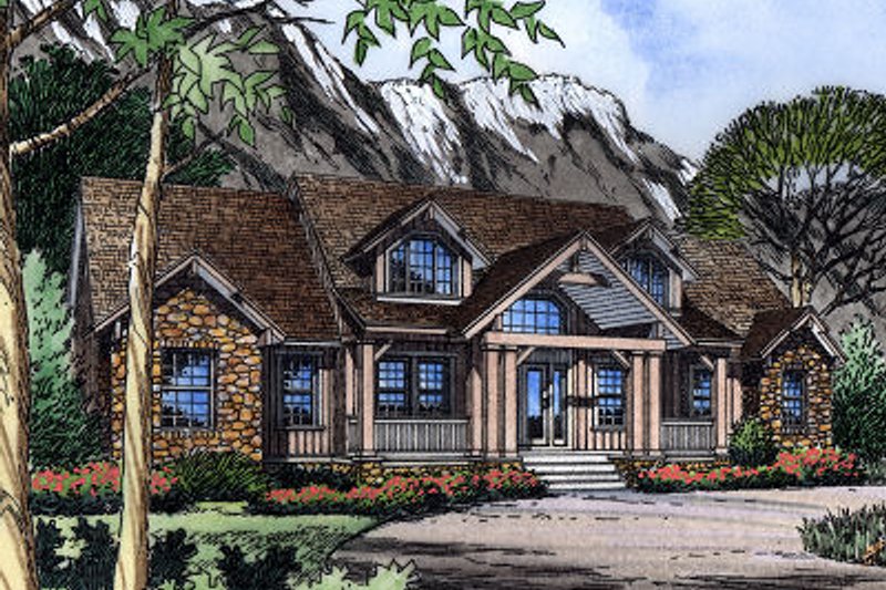 Home Plan - European Exterior - Front Elevation Plan #417-391