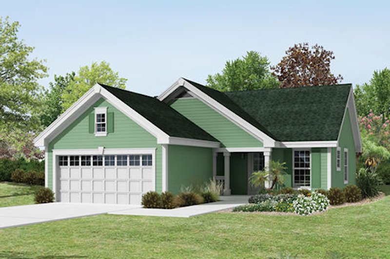 Architectural House Design - Ranch Exterior - Front Elevation Plan #57-386