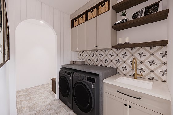 Interior - Laundry for European House Plan #23-2794 - 4 bed, 2.5 bath