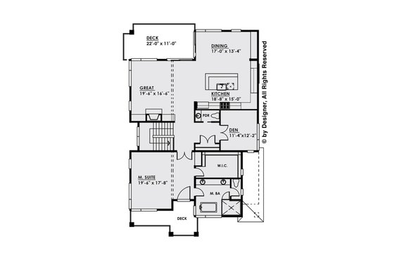 Floor Plan - Upper Floor for Contemporary House Plan #1066-31 - 4 bed, 4 bath