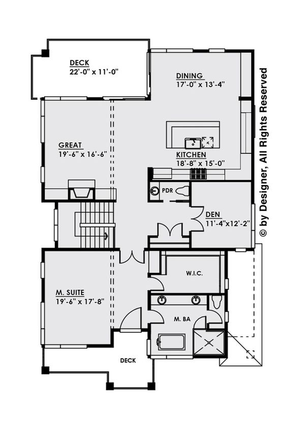 Contemporary Floor Plan - Upper Floor Plan #1066-31
