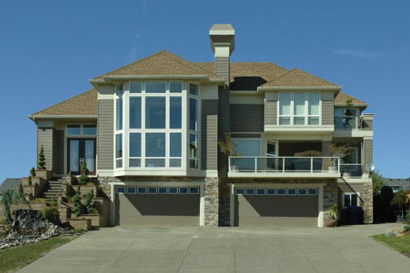 Architectural House Design - Prairie Exterior - Front Elevation Plan #48-402
