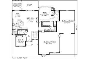 Floor Plan - Main Floor for Traditional House Plan #70-1084 - 2 bed, 2 bath