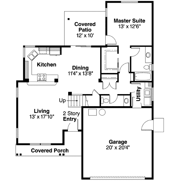 Home Plan - Traditional Floor Plan - Main Floor Plan #124-599