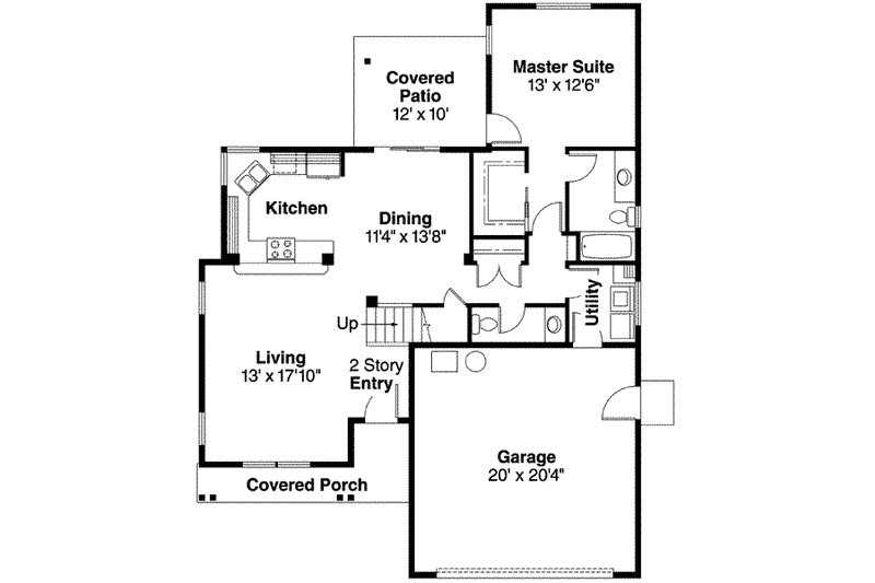 Home Plan - Floor Plan - Main Floor for Traditional House Plan #124-599 - 4 bed, 2.5 bath