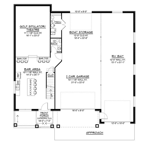 Architectural House Design - Floor Plan - Main Floor for Craftsman House Plan #1064-474 - 4 bed, 2.5 bath