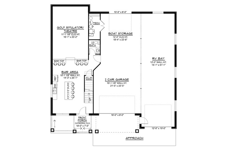 Architectural House Design - Floor Plan - Main Floor for Craftsman House Plan #1064-474 - 4 bed, 2.5 bath