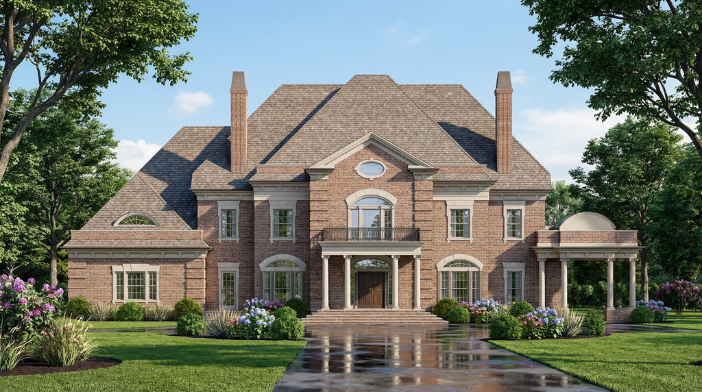 Exterior - Front Elevation 2 for European House Plan #119-263 - 5 bed, 4 bath