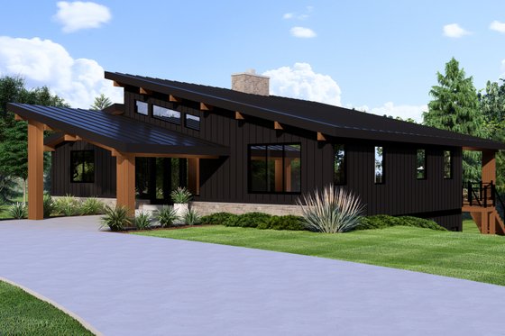 Exterior - Front Elevation for Contemporary House Plan #1064-306 - 3 bed, 3 bath