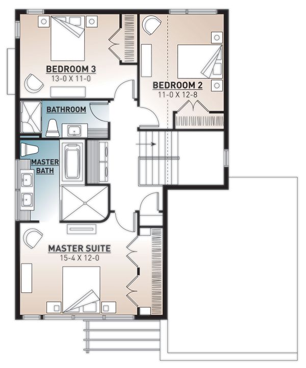 Home Plan - Modern Floor Plan - Upper Floor Plan #23-2700