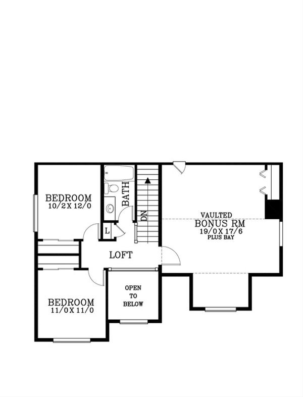 Craftsman Floor Plan - Upper Floor Plan #53-487