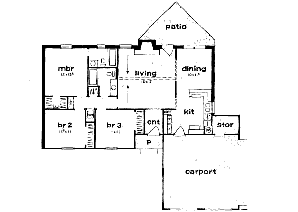 Architectural House Design - Ranch Floor Plan - Main Floor Plan #36-401