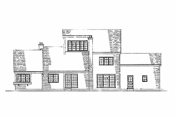 Exterior - Rear Elevation for Country House Plan #456-35 - 4 bed, 3.5 bath