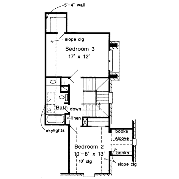 Architectural House Design - European Floor Plan - Upper Floor Plan #410-394