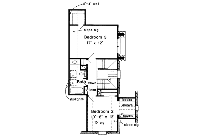 Home Plan - Floor Plan - Upper Floor for European House Plan #410-394 - 3 bed, 2.5 bath