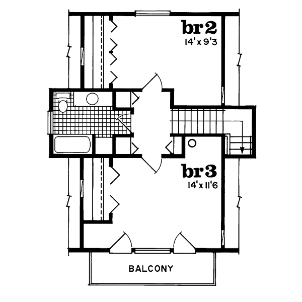 Cabin Floor Plan - Upper Floor Plan #47-107