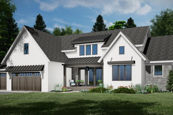 Exterior - Front Elevation 3 for Farmhouse House Plan #51-1235 - 3 bed, 3.5 bath