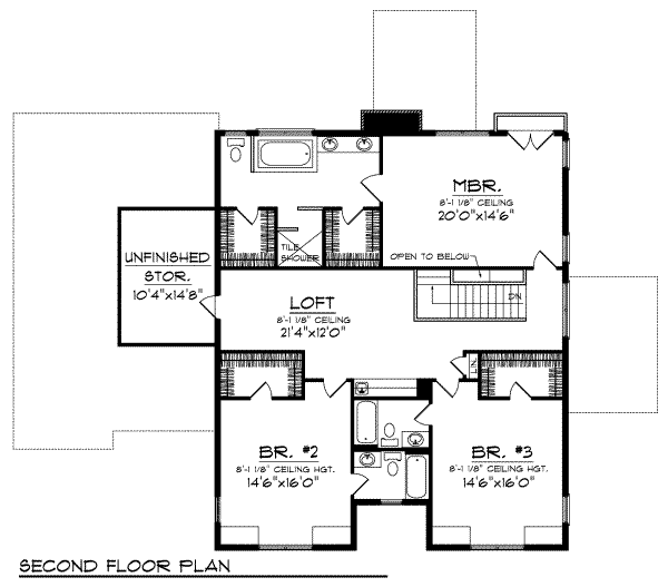 House Plan Design - European Floor Plan - Upper Floor Plan #70-696