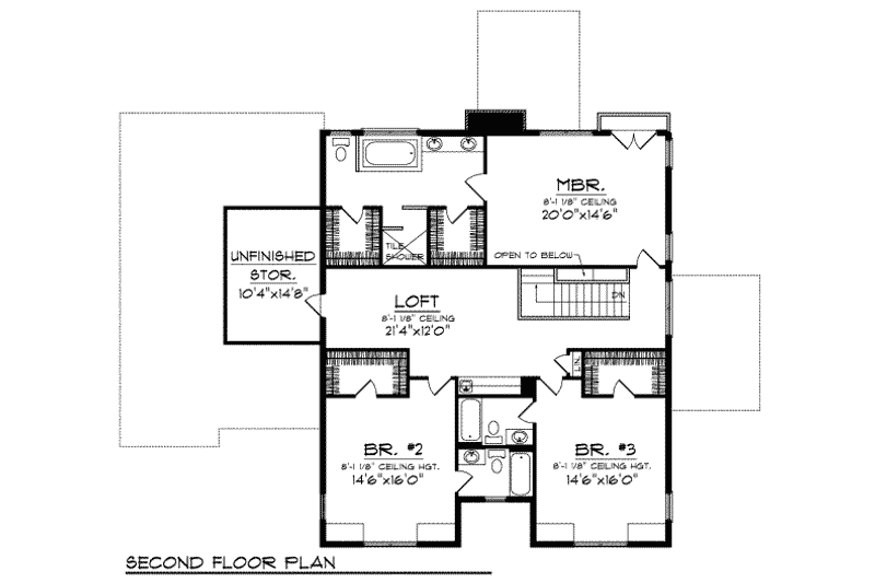 Home Plan - Floor Plan - Upper Floor for European House Plan #70-696 - 3 bed, 3.5 bath