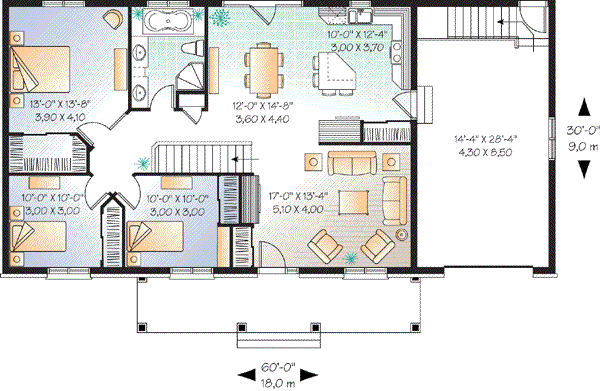 House Plan Design - Cottage Floor Plan - Main Floor Plan #23-651