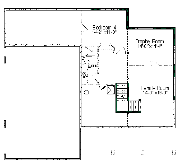 Colonial Floor Plan - Lower Floor Plan #49-148