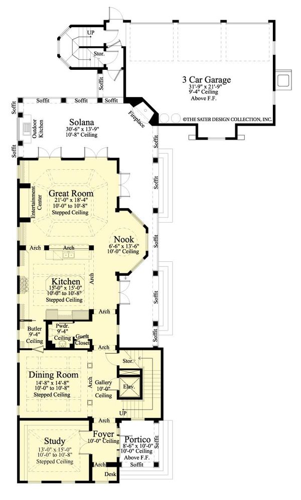 Southern Floor Plan - Main Floor Plan #930-407