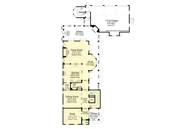 House Blueprint - Floor Plan - Main Floor for Southern House Plan #930-407 - 5 bed, 5.5 bath