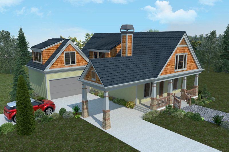 Architectural House Design - Bungalow Exterior - Front Elevation Plan #30-339