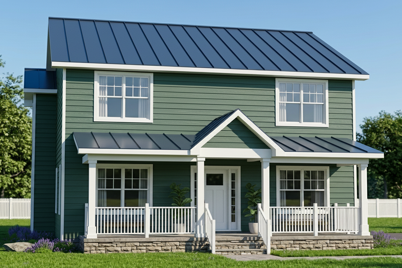 House Blueprint - Exterior - Front Elevation 2 for Farmhouse House Plan #1064-411 - 4 bed, 2.5 bath