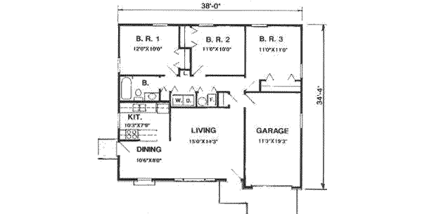 Ranch Floor Plan - Main Floor Plan #116-153