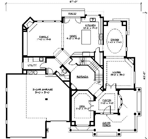 Craftsman Floor Plan - Main Floor Plan #132-161