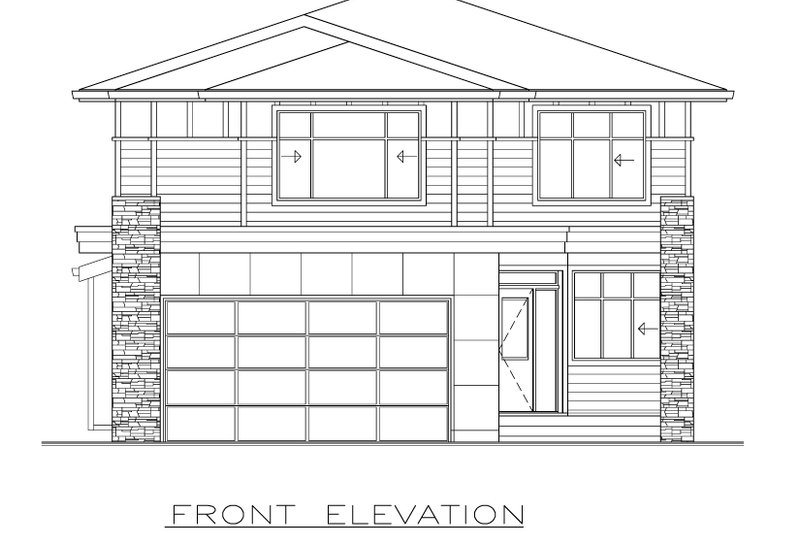 Dream House Plan - Exterior - Front Elevation 3 for Prairie House Plan #1100-104 - 4 bed, 2.5 bath