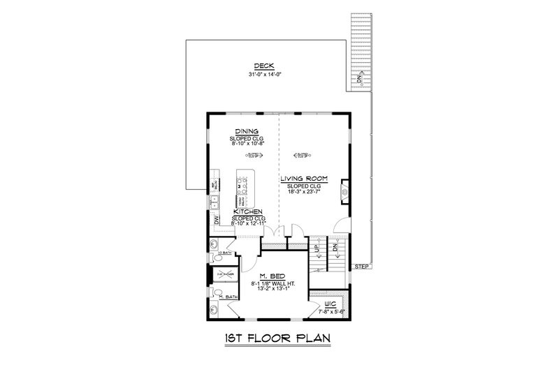 Dream House Plan - Floor Plan - Main Floor for Beach House Plan #1064-26 - 1 bed, 1.5 bath