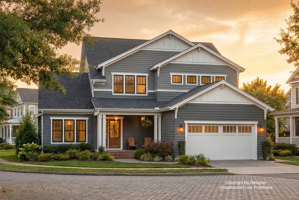 Exterior - Front Elevation 2 for Bungalow House Plan #51-1423 - 4 bed, 3.5 bath