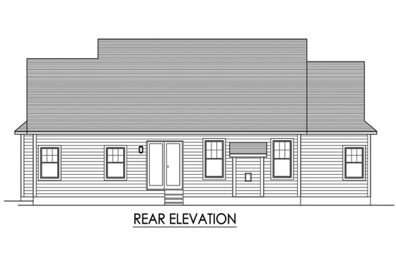 Exterior - Rear Elevation for Ranch House Plan #1010-238 - 3 bed, 2.5 bath