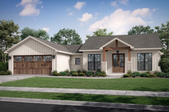 Exterior - Front Elevation 3 for Farmhouse House Plan #430-246 - 3 bed, 2.5 bath