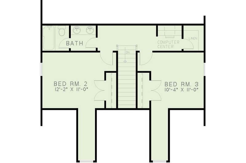 Dream House Plan - Floor Plan - Upper Floor for Traditional House Plan #17-216 - 3 bed, 2 bath