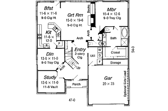 Floor Plan - Main Floor for European House Plan #329-271 - 4 bed, 2.5 bath